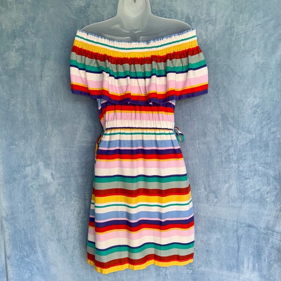 NWT Anthropologie multicolored dress, adjustable side waist ties & pockets - Picture 4 of 11
